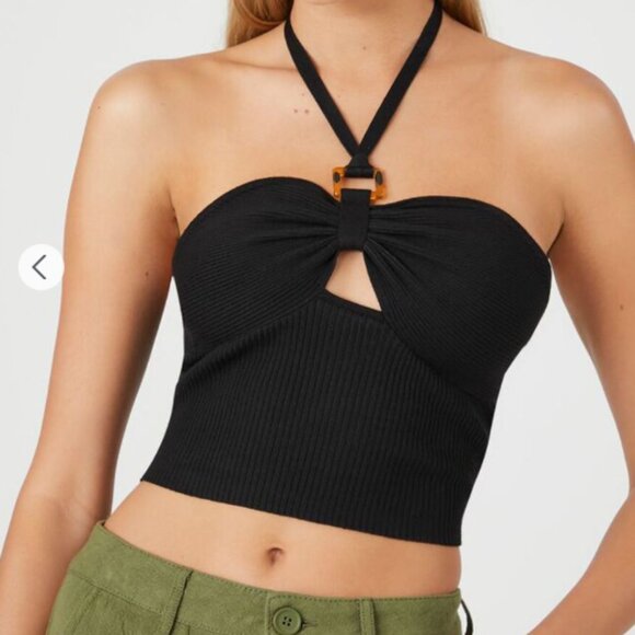 Forever 21 Knit Halter Crop Top XL - Picture 1 of 8
